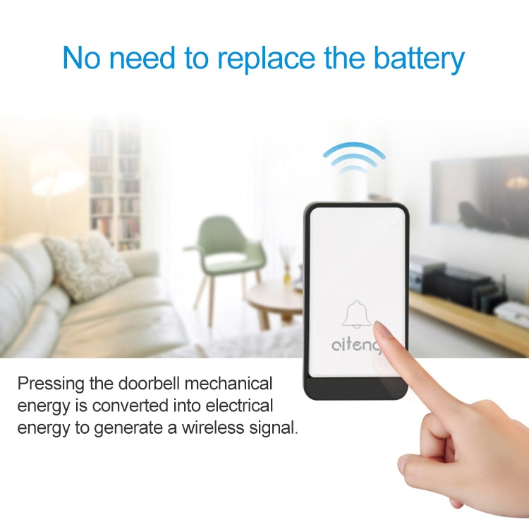 AITENG V018J Wireless Batteryless WIFI Doorbell, EU Plug, WD0046A, WD0046B, WD0046C AITENG V018J Wireless Batteryless WIFI Doorbell, EU Plug, WD0046A, WD0046B, WD0046C